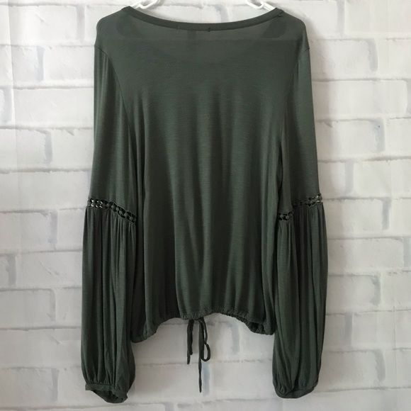 Chelsea & Violet | olive green peasant top - Picture 2 of 6